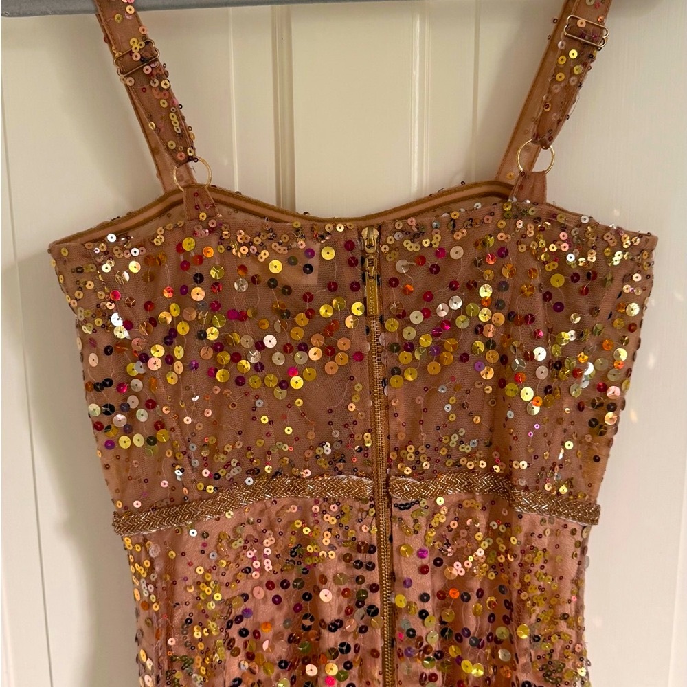 Bronx and Banco Sequin Maxi Dress in Gold and Pink - Picture 7 of 11